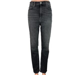 Re/Done Black High Rise Cotton Blend Denim Stretch Straight Leg Jeans Size 28